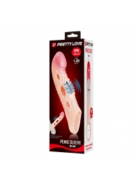 Телесная удлиняющая насадка с рельефом и вибрацией Brad - 21,3 см. - Baile - в Сургуте купить с доставкой