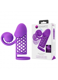 Фиолетовая вибронасадка с клиторальным отростком Harden - Baile - в Сургуте купить с доставкой