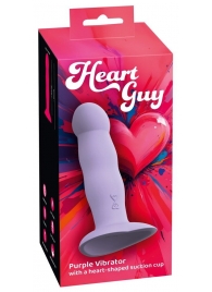 Сиреневый вибростимулятор на присоске Heart Guy - 19,5 см. - Orion