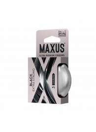 Черные утолщенные презервативы MAXUS Extra Strong с железным кейсом - 3 шт. - Maxus - купить с доставкой в Сургуте