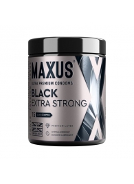 Черные утолщенные презервативы MAXUS Extra Strong с железным кейсом - 15 шт. - Maxus - купить с доставкой в Сургуте
