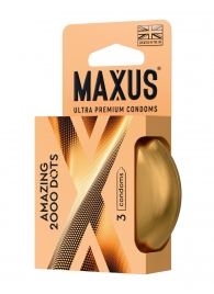 Точечные презервативы MAXUS 2000 Amazing Dots с железным кейсом - 3 шт. - Maxus - купить с доставкой в Сургуте