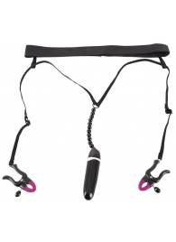 Женские вибростринги с зажимами для половых губ Spreader String with Vibrator - Orion - купить с доставкой в Сургуте