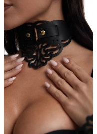 Фигурный чокер с узорами и золотистой фурнитурой - Crazy Handmade - купить с доставкой в Сургуте