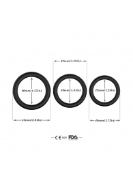 Набор из 3 черных эрекционных колец Stay Hard - Boys of Toys - в Сургуте купить с доставкой