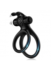 Черное эрекционное виброкольцо с подхватом мошонки Stay Hard - Boys of Toys - в Сургуте купить с доставкой