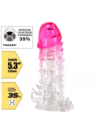 Прозрачно-розовая насадка на пенис Wilford - 13,5 см. - Baile - в Сургуте купить с доставкой