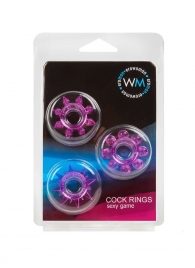 Набор из 3 лиловых эрекционных колец различной формы - Erowoman-Eroman - в Сургуте купить с доставкой