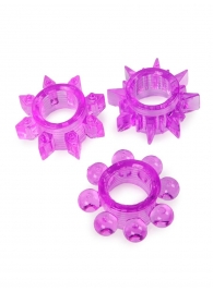 Набор из 3 лиловых эрекционных колец различной формы - Erowoman-Eroman - в Сургуте купить с доставкой