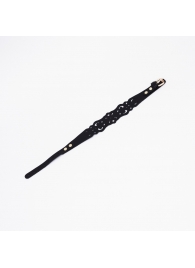 Черный ажурный чокер с золотистой фурнитурой - Crazy Handmade - купить с доставкой в Сургуте