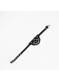 Черный чокер с клепками и золотистой фурнитурой - Crazy Handmade - купить с доставкой в Сургуте