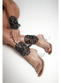 Черный фигурные оковы с золотистой фурнитурой - Crazy Handmade - купить с доставкой в Сургуте