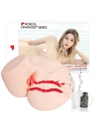 Мастурбатор-полуторс с двойным слоем материала и вибрацией Jenny Onahole Real Vagina - KOKOS - в Сургуте купить с доставкой
