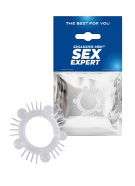 Эластичное эрекционное кольцо с шишечками и шипами - Sex Expert - в Сургуте купить с доставкой
