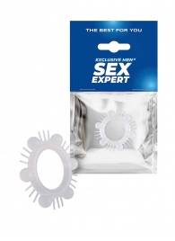 Эластичное эрекционное кольцо с шипиками и шариками - Sex Expert - в Сургуте купить с доставкой