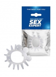 Эластичное эрекционное кольцо с шариками и лучами - Sex Expert - в Сургуте купить с доставкой