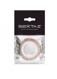 Эрекционное кольцо с бежевыми «ресничками» - Sextaz - в Сургуте купить с доставкой