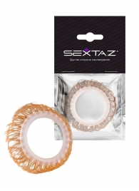 Эрекционное кольцо с бежевыми «ресничками» - Sextaz - в Сургуте купить с доставкой