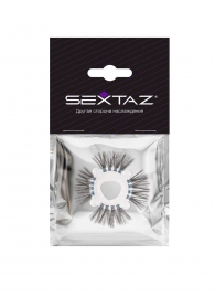 Эластичное эрекционное кольцо с черными «ресничками» - Sextaz - в Сургуте купить с доставкой