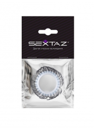 Эластичное эрекционное колечко с черными «ресничками» - Sextaz - в Сургуте купить с доставкой