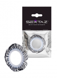 Эластичное эрекционное колечко с черными «ресничками» - Sextaz - в Сургуте купить с доставкой