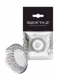 Эластичное эрекционное кольцо с длинными черными «ресничками» - Sextaz - в Сургуте купить с доставкой