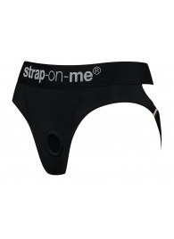 Черные трусики для насадок Heroine Lingerie Harness - size XL - Strap-on-me - купить с доставкой в Сургуте