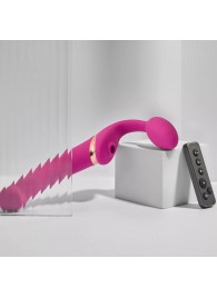 Ярко-розовый безремневой страпон Multi Orgasm Bendable Strap-On size XL с клиторальной стимуляцией - Strap-on-me - купить с доставкой в Сургуте