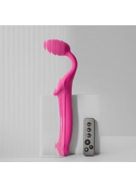 Ярко-розовый безремневой страпон Strap-on-me Vibrating Bendable Strap-On size XL - Strap-on-me - купить с доставкой в Сургуте