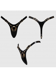 Черный пояс для фиксации насадок Strap-On-Me Leatherette Harness Fabulous - Strap-on-me - купить с доставкой в Сургуте