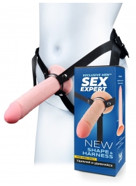Мужской полый страпон на регулируемых ремешках - 22 см. - Sex Expert - купить с доставкой в Сургуте