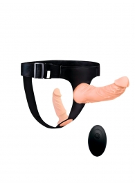 Женский страпон с 2 насадками, вибрацией и пультом ДУ - Erowoman-Eroman - купить с доставкой в Сургуте