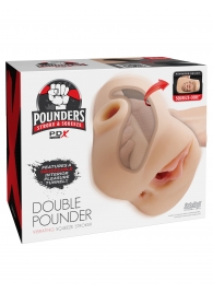 Телесный мастурбатор с вибрацией Double Pounder Vibrating Squeeze Stroker - Pipedream - в Сургуте купить с доставкой