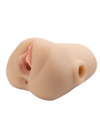 Телесный мастурбатор с вибрацией Double Pounder Vibrating Squeeze Stroker - Pipedream - в Сургуте купить с доставкой