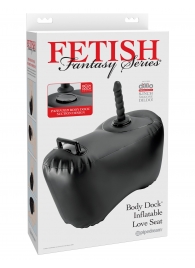 Черное надувное кресло с платформой для фиксации дилдо Body Dock Inflatable Love Seat - Pipedream - купить с доставкой в Сургуте