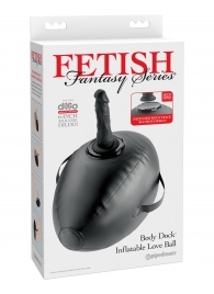 Черный надувной мяч с платформой для фиксации дилдо Body Dock Inflatable Love Ball - Pipedream - купить с доставкой в Сургуте