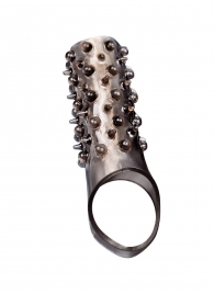 Дымчатая насадка на пенис с шипами и выпуклостями - 12,5 см. - Sex Expert - в Сургуте купить с доставкой