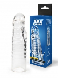 Прозрачная закрытая насадка на член - 15 см. - Sex Expert - в Сургуте купить с доставкой