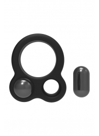 Черное эрекционное кольцо с утяжелителями Cockring Dual Weight - Dream Toys - в Сургуте купить с доставкой