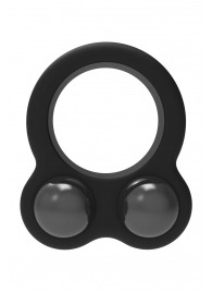 Черное эрекционное кольцо с утяжелителями Cockring Dual Weight - Dream Toys - в Сургуте купить с доставкой