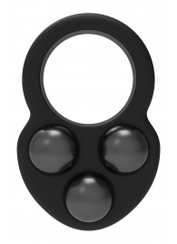 Черное эрекционное кольцо с утяжелителями - Dream Toys - в Сургуте купить с доставкой