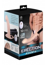Телесный полый страпон с вибрацией Erection Agents - 24,1 см. - NMC - купить с доставкой в Сургуте