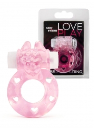 Розовое эрекционное виброкольцо в форме зайчика - 1137 - в Сургуте купить с доставкой
