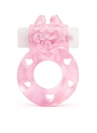 Розовое эрекционное виброкольцо в форме зайчика - 1137 - в Сургуте купить с доставкой