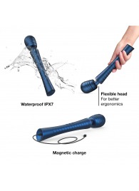 Синий вибромассажёр с насадками Man.wand Edgy - Manwan - в Сургуте купить с доставкой