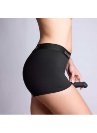 Черные трусики-боксеры для фиксации насадок Strap-on-me Harness Lingerie Allure - size S - Strap-on-me - купить с доставкой в Сургуте