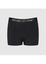 Черные трусики-боксеры для фиксации насадок Strap-on-me Harness Lingerie Allure - size M - Strap-on-me - купить с доставкой в Сургуте