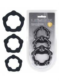 Набор из 3 эрекционных колец Beaded Silicone Cockring Set - Shots Media BV - в Сургуте купить с доставкой