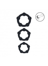 Набор из 3 эрекционных колец Beaded Silicone Cockring Set - Shots Media BV - в Сургуте купить с доставкой