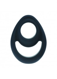 Черное эрекционное кольцо Double Ergo Silicone Cockring - Shots Media BV - в Сургуте купить с доставкой